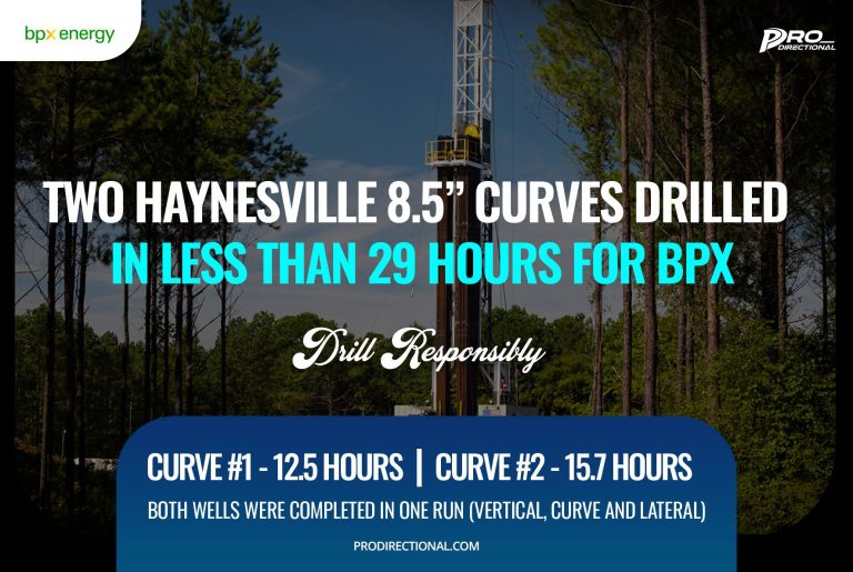 Two Haynesville 8.5” curves drilled in less than 29 hours for BPX