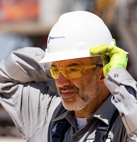 An Engineer setting his safety helment